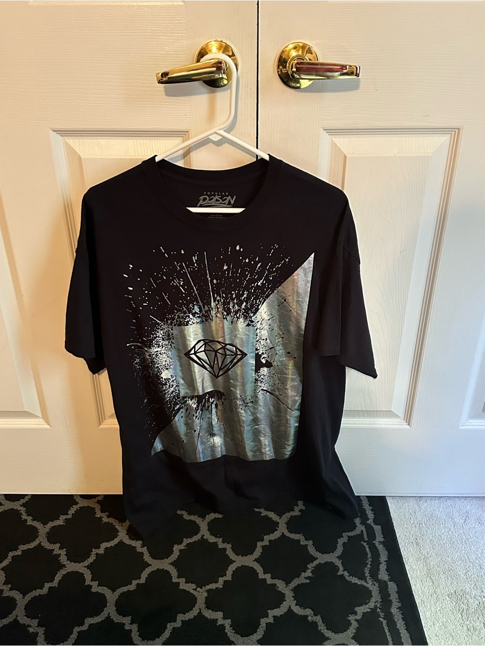 Men's Black Graphic Diamond Print Tee - worn on tour with Amanda Perez